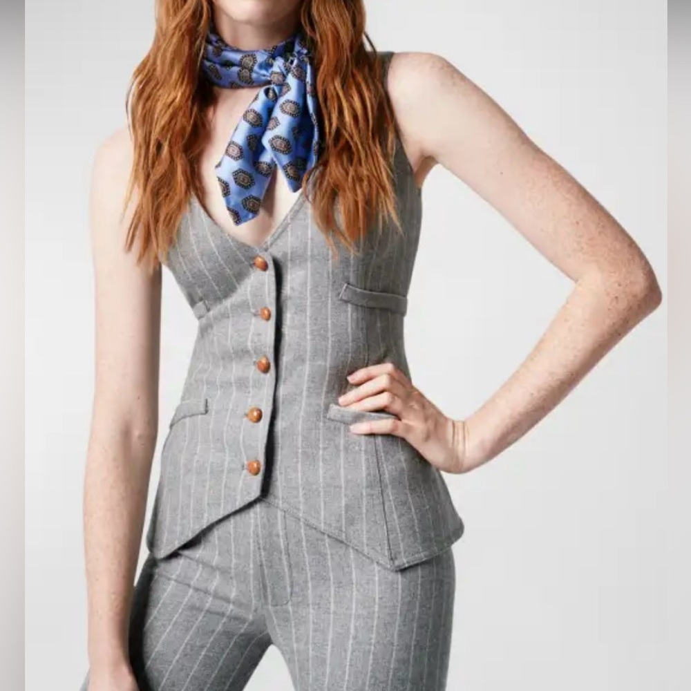 Smythe Grey Pinstripe Vest/Waistcoat
